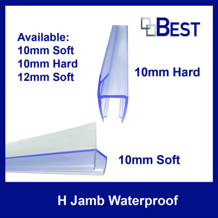 H Jamb Waterproof Sealing Strip for Swing Shower Glass