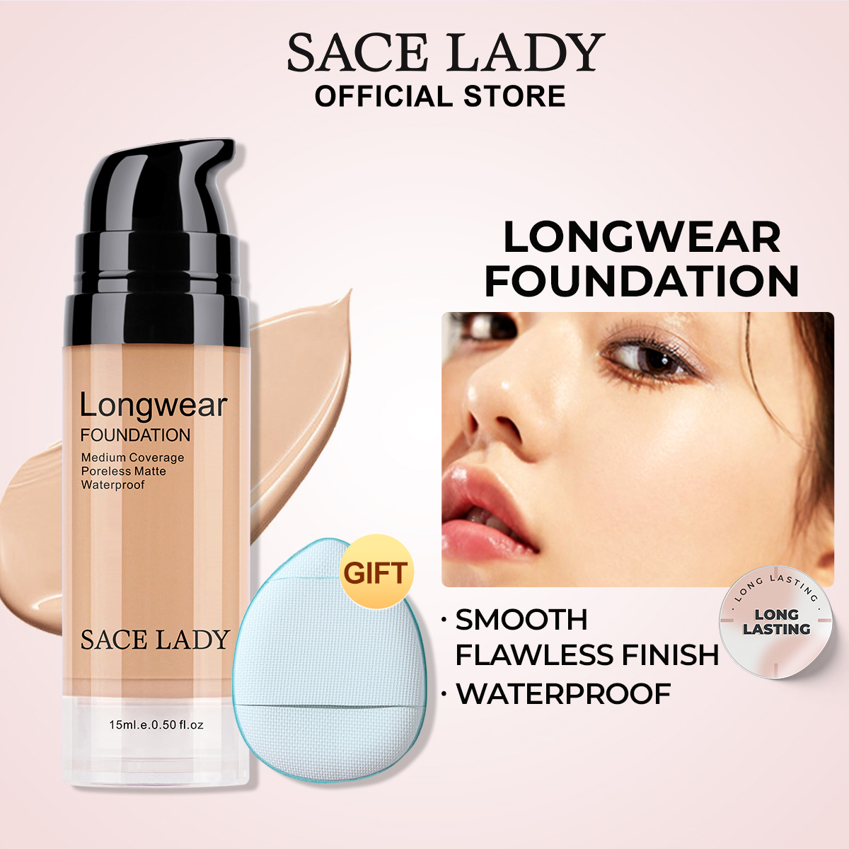 Discount on SACE LADY  shoes - SKU: SACE LADY Liquid Foundation Matte Waterproof Long Lasting Smooth Foundation Cream Face Makeup