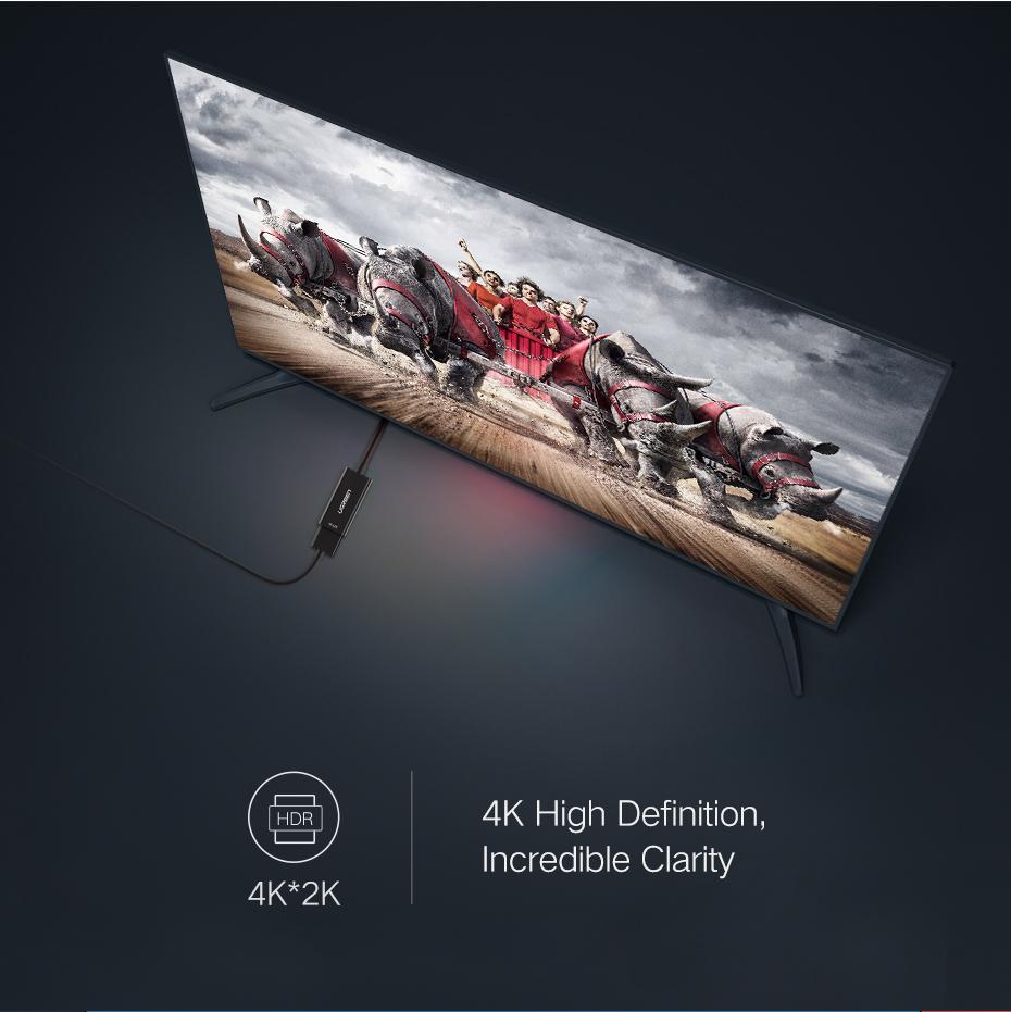 UGREEN HDMI Female to DisplayPort (DP) Male Converter DP to HDMI 4K 60hz UHD 4Kx2K Black MM137 40363