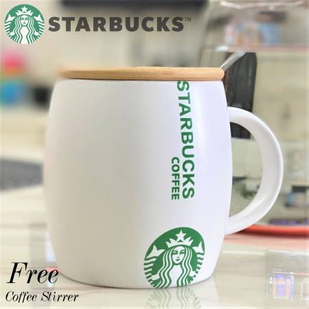 Starbucks Ceramic Mug with Stirrer and Lid, 500ml