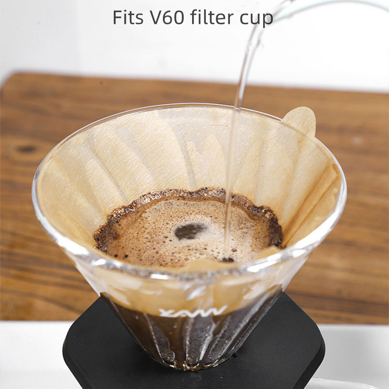 Hand Coffee Filter Cone Wood Pulp V60 Funnel American Coffee - Temu