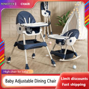 Foldable Dining High Chair for Baby - Adjustable Height, Removable Tray