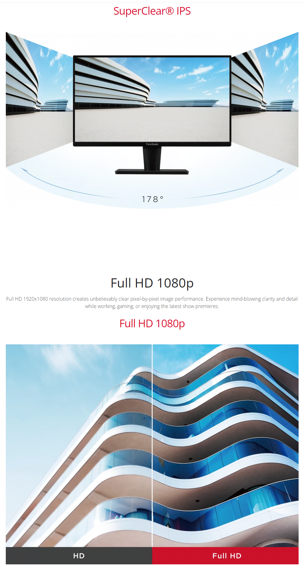 Viewsonic VA2409-MH 24” IPS 1080p Full HD 75hz Monitor with Built-in speakers