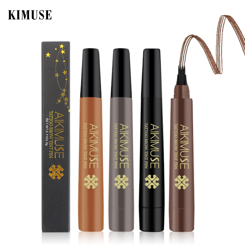 Discount on Kimuse  shoes - SKU:  Brand Eyebrow Fork Tip Liquid Pencil 4 Head Eyebrow Waterproof Tattoo Pen Long Lasting