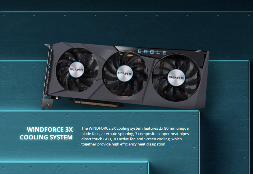 GIGABYTE Radeon RX 6600 EAGLE 8G Graphics Card, WINDFORCE 3X Cooling System, 8GB 128-bit GDDR6, GV-R66EAGLE-8GD Video Card 2 GIGABYTE Radeon RX 6600 EAGLE 8G Graphics Card, WINDFORCE 3X Cooling System, 8GB 128-bit GDDR6, GV-R66EAGLE-8GD Video Card