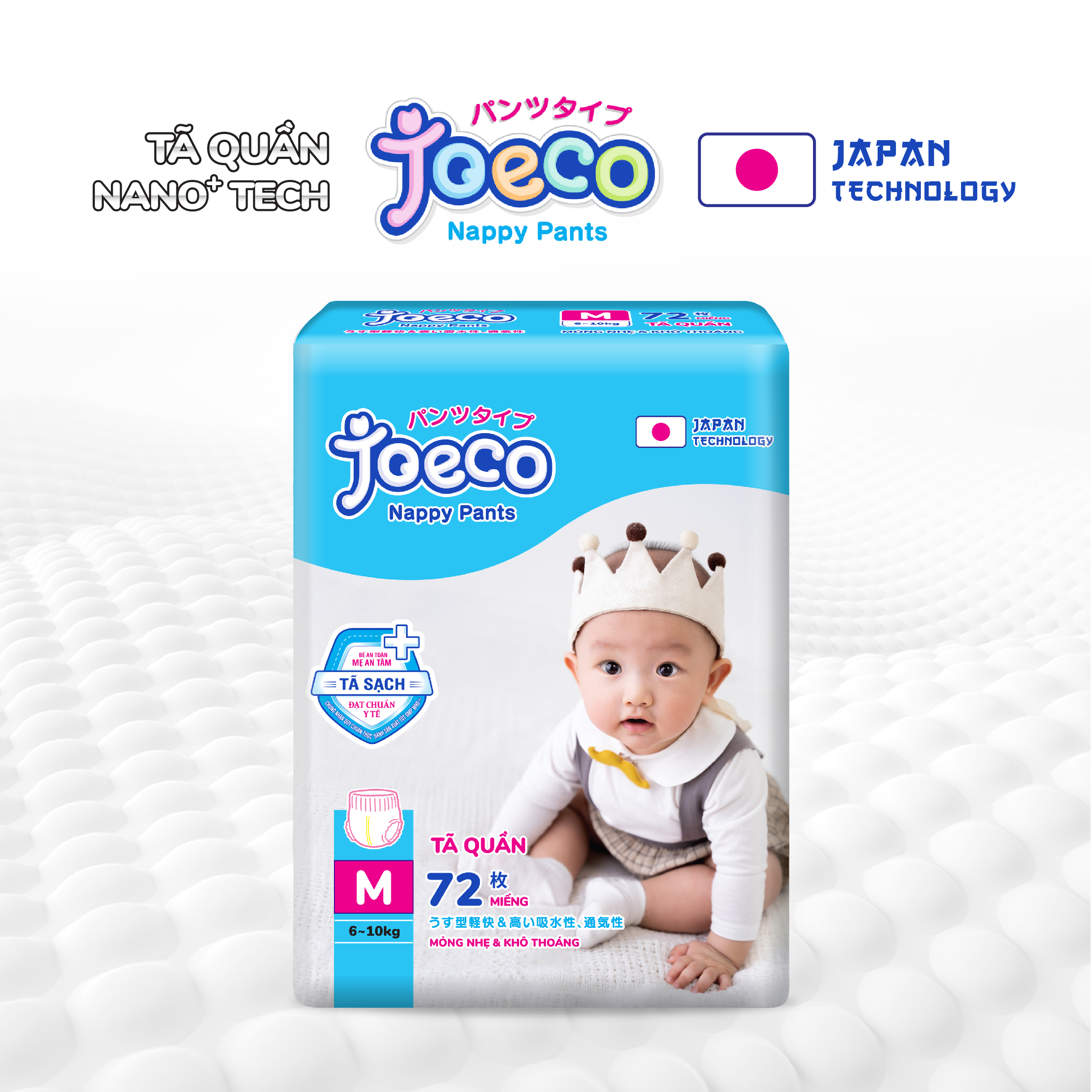 New Tã quần JoeCo công nghệ Nhật thế hệ mới size M72 L66 XL60 XXL54