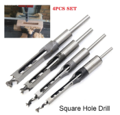 4Pcs Twist Square Hole Drill Bits for Woodworking DIY