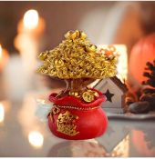 Money Tree Wealth and Good Luck Lucky Charm Feng Shui Money Tree Red Pao Decoration Ornaments for Bedroom Living Room Shop Car Wealth Luck