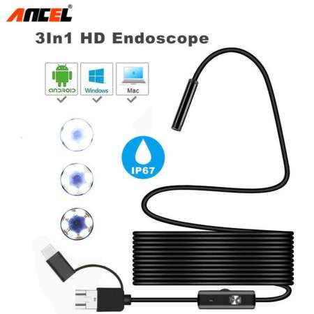 Ancel 3in1 USB Endoscope with 6 LED Lights