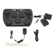 Portable Electronic Drum Set with Speakers and Recording Function