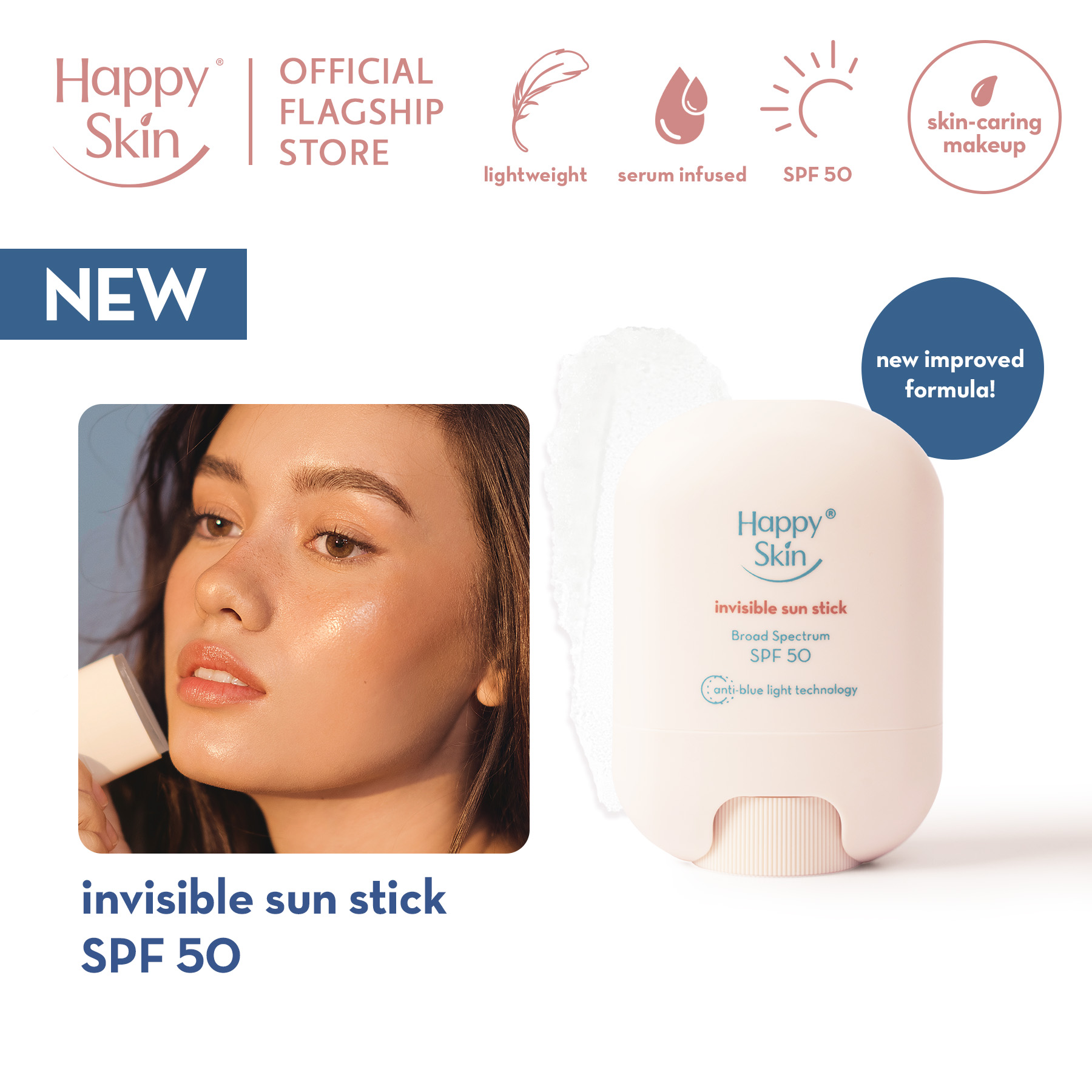 Discount on Happy Skin  shoes - SKU: Happy Skin Invisible Sun Stick Broad Spectrum Spf 50 [Sunscreen Stick]