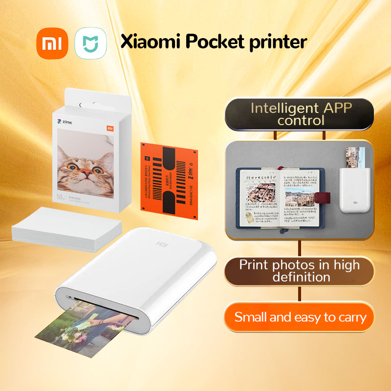 Mini Printer Portable Photo Printer Pocket Mini Printer Image Picture  Printer Label With 6 Mobile Phone Printing Paper - Aespa