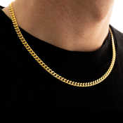 18k Gold Cuban Chain Necklace - Hypoallergenic & Pawnable