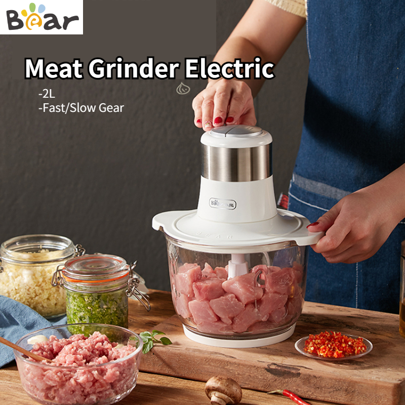 Bear Food Processor, Electric Food Chopper with 2 Glass Bowls (8 Cup+2.5  Cup)