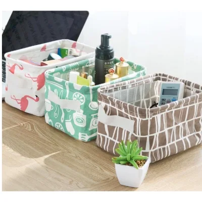 DIY Desktop Storage Basket Sundries Underwear Toy Storage Box Cosmetic Book Organizer Stationery Container Laundry Basket (1)