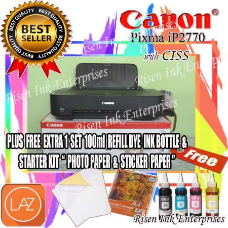 Canon PIXMA IP2770 Inkjet Photo Printer with CISS + Freebies