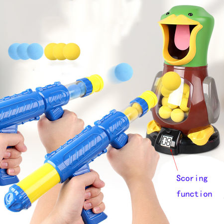 Air Pump Shooting Game Soft Bullet Gun Toys Pellet Gun Hit Duck Game Children Toy for Boys Scoring Sound Light Version