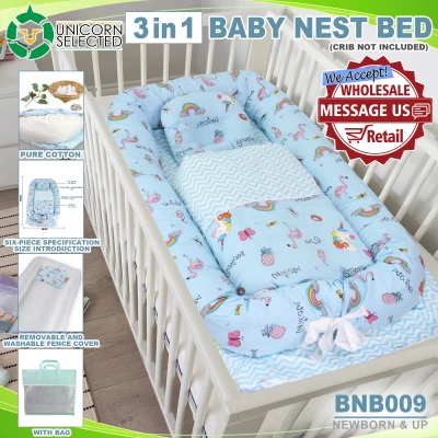 Unicorn Selected BNB009 Baby Newborn Crib Set With Pillow and Blanket Bed Snuggle Nest For Newborn Infant Travel Bed Baby Cosleeper Bed (2)