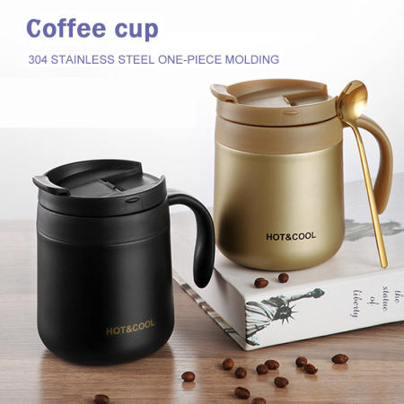 Stainless Steel Thermos Mug with Handle and Lid
