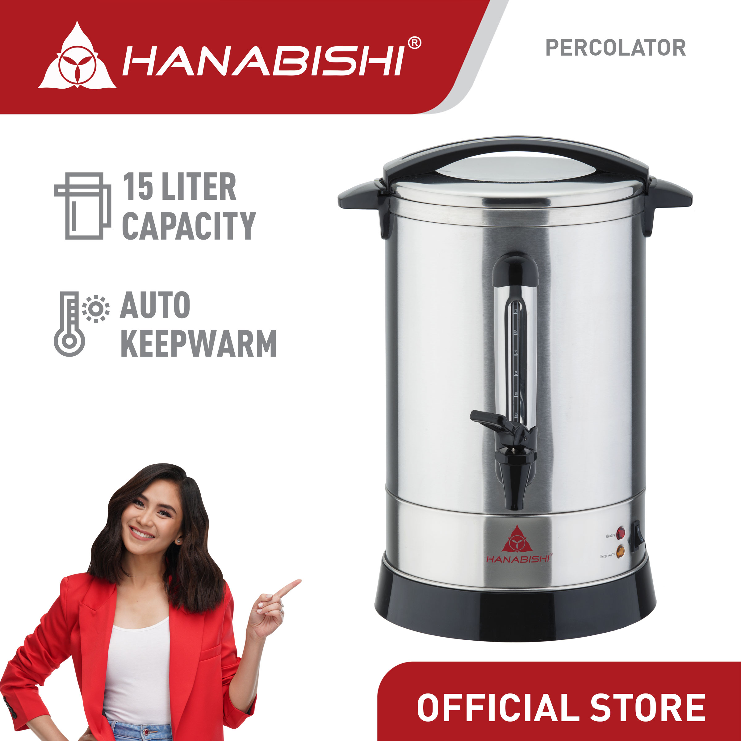 Hanabishi Percolator 15 L HPERCO15SS