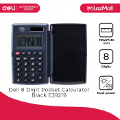 Deli 8 Digit Pocket Calculator Black E39219
