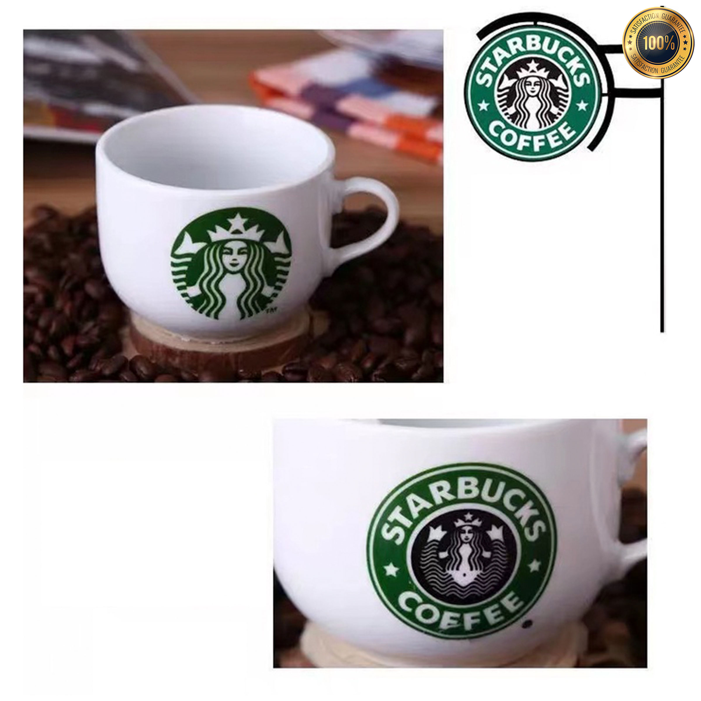 Life Department Mini Starbucks Ceramic pattern Mug 200ml with Handle and  Gift Box Coffee Drinkning Cup