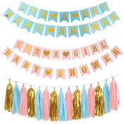 Baby Shower Banner & Garland - Gender Reveal Party Supplies