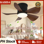 KASIDA 26" Nordic Ceiling Fan with LED Light & Remote