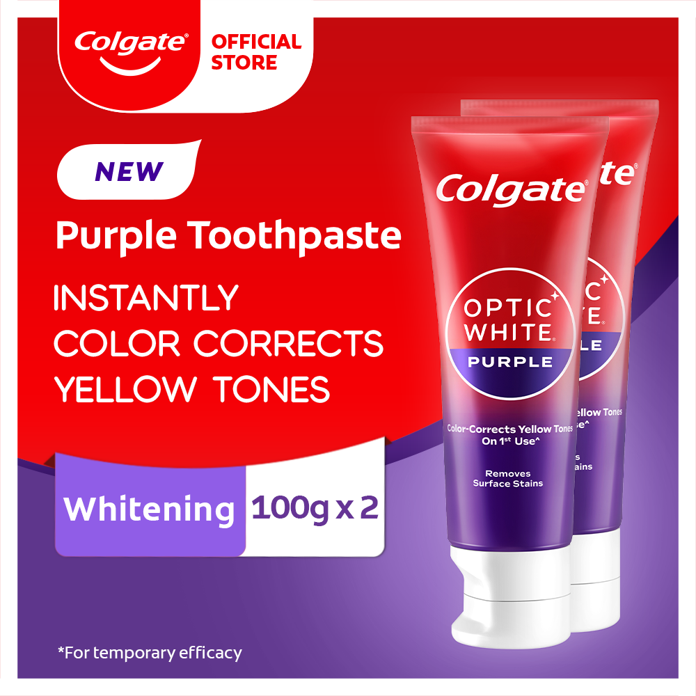 Colgate Optic White Purple Toothpaste 100g, Pack of 2