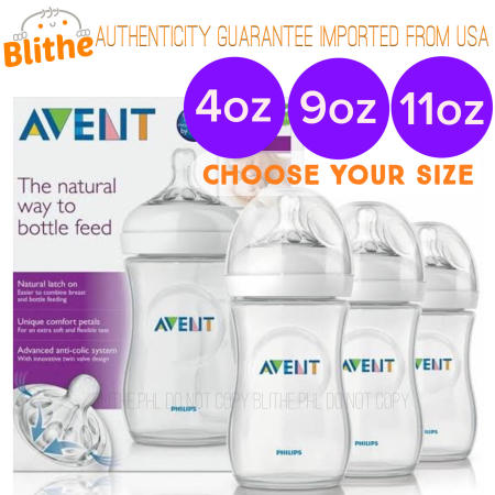 Philips Avent Clear Baby Bottles with Nipples, 3-Pack