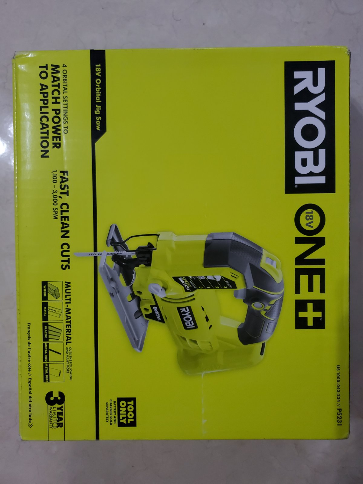 Ryobi 18v orbital online jig saw