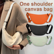 Korean Fashion Canvas Dumpling Bag - Large Capacity Shoulder Bag