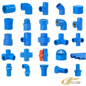 Blue PVC Fittings Assortment - Various Sizes and Types