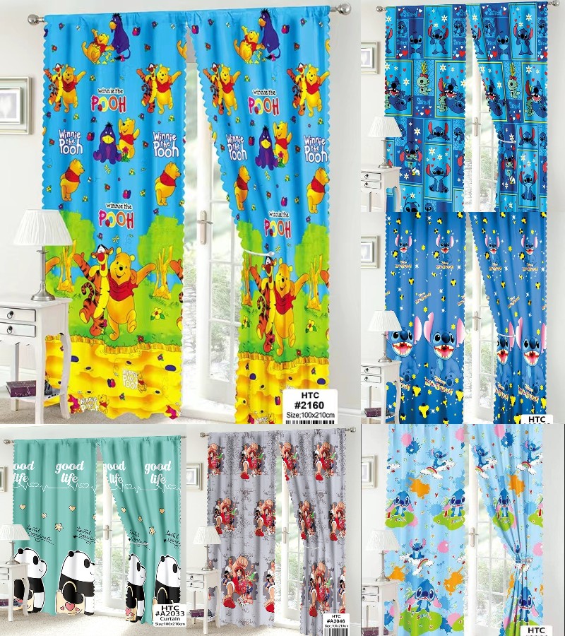 Cartoon Festa Junina village festival Luxury Window Curtains in Kids