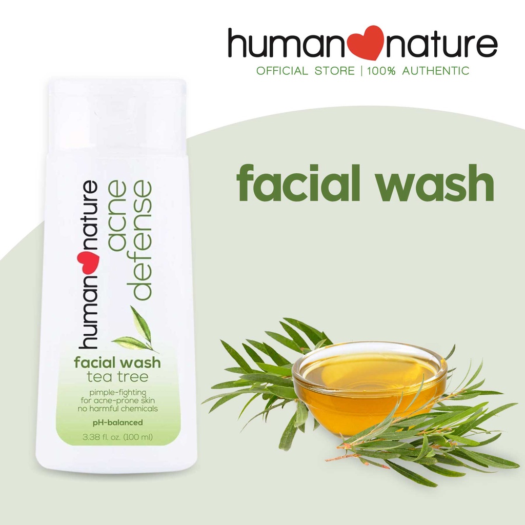 Human Nature Acne Defense Facial Wash 100% Natural with Tea Tree Oil and  Aloe Vera - pH balanced for Acne-Prone Skin (Oil Control, Pimple- Fighting,  Soothing) 100ml | Lazada PH