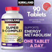 Kirkland Signature Super B-Complex with Electrolytes | 90 Tablets