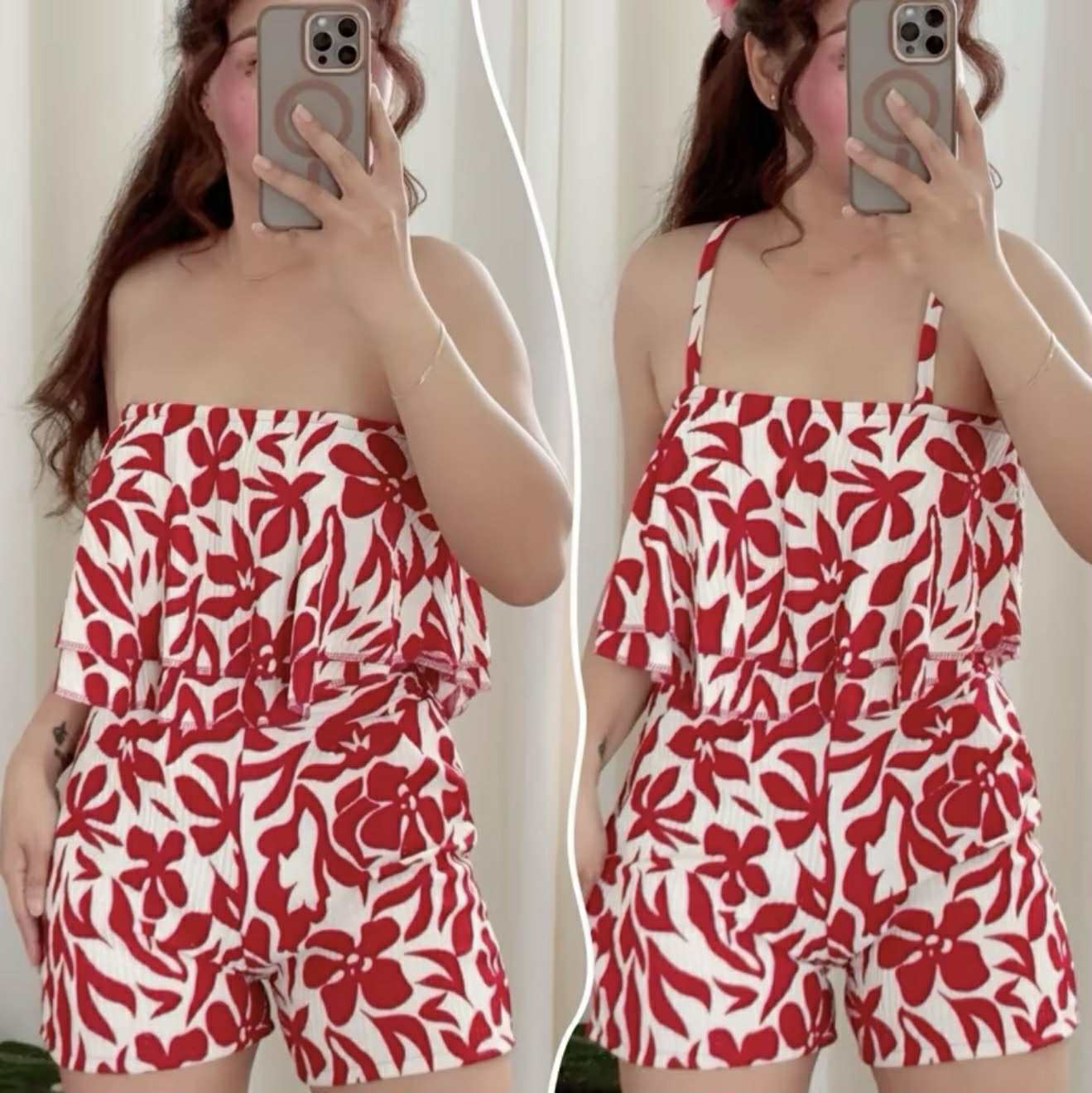 CAMI LAYERED TOP AND SHOTS/COORDS