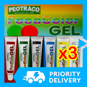 Peotraco 3-tube Food Coloring Gel Set for Baking