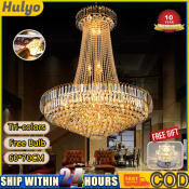 Tri-color Crystal Chandelier LED Ceiling Light - Luxury Design