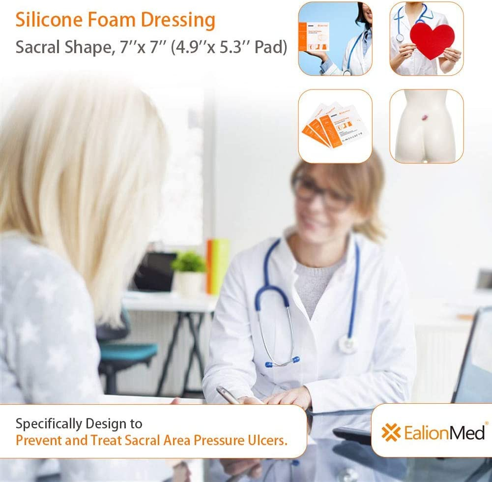  Sacral Silicone Foam Dressing with Border for Sacrum