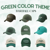 Green Korean Cotton Baseball Cap by 