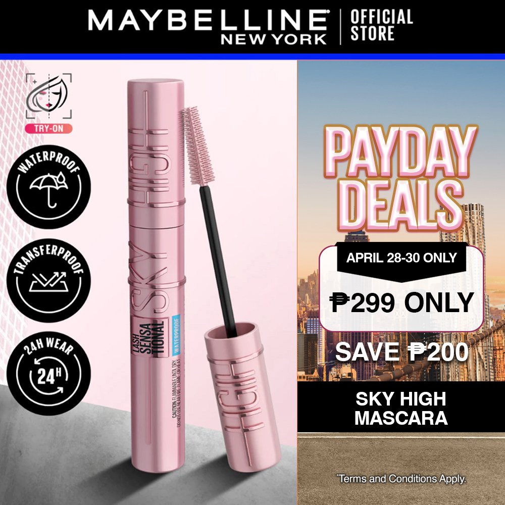 Discount on Maybelline  shoes - SKU: Maybelline Sky High Mascara 24HR Long-Lasting, Adds 2mm length on Asian Lashes, Waterproof