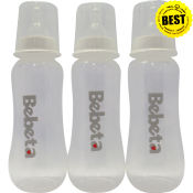 Bebeta 9oz Bottle with Silicone Nipple, 3-pack, White