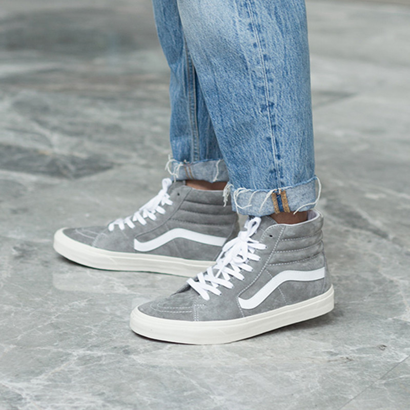 vans sk8 hi grey suede