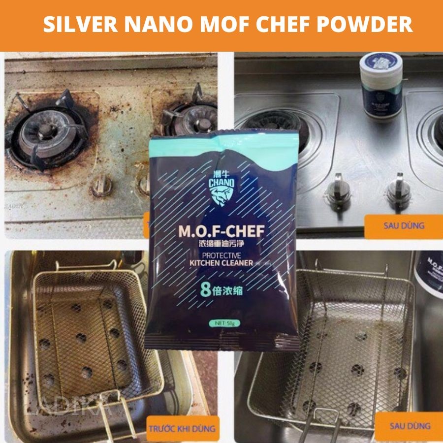 MOF CHEF CLEANING POWDER SILVER NANO MOF CHEF POWDER Remover Polish Stain  Powder Yellow Rust Stain