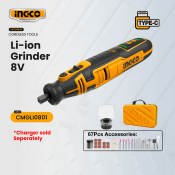 INGCO 8V Lithium-Ion Grinder with 67pc Accessories and Bag