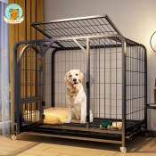 Large Mobile Dog Cage with Poop Tray and Wheels