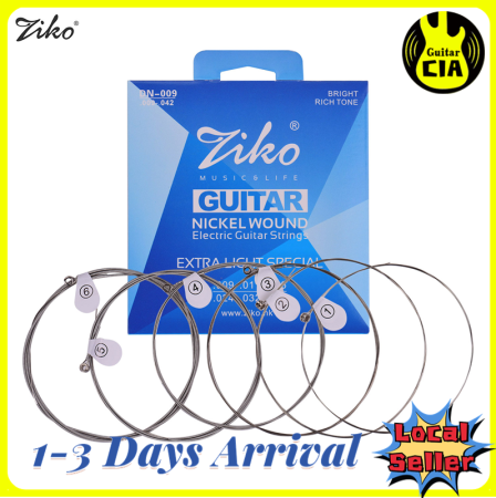 ZIKO Normal Light Electric Guitar Strings - 6pcs Set