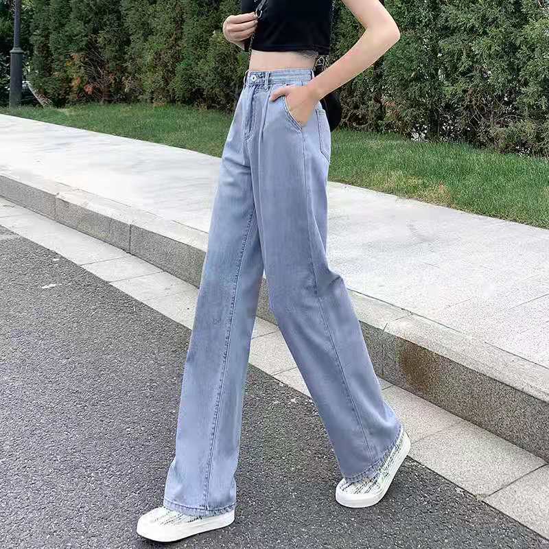 Women Fashion High Waist Baggy Jeans Casual Loose Wide Leg Denim Pants  Straight Baggy Trousers Y2K E-Girl Streetwear(A-Blue,XS) at Amazon Women's  Jeans store