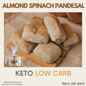 Almond Spinach Pandesal - Keto and Low carb - 6pcs/pack - Made from Pure Almond Flour - Low carb - Gluten Free - Diabetic Friendly - Hearty Bread Product